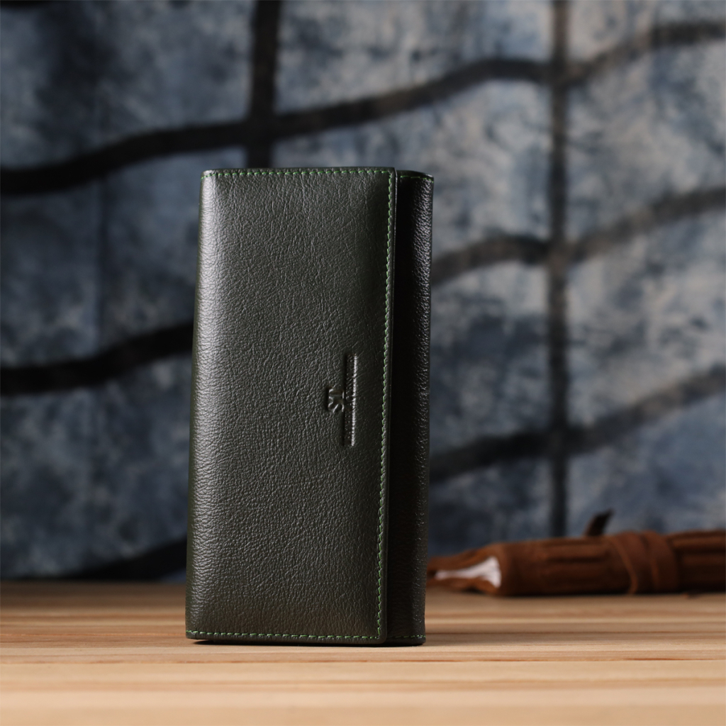 Гаманець ST Leather З натуральної шкіри Зелений (23066) - изображение 10