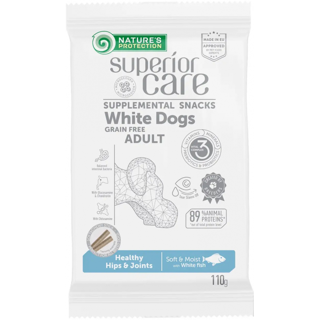 Ласощі для собак Nature's Protection Superior Care White Dogs Healthy Hips & Joints 110 г (KIKNPSC47200) - зображення 1