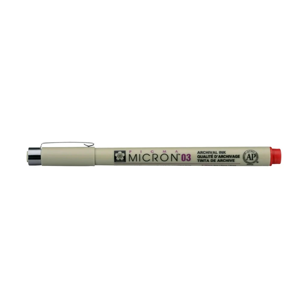Лайнер Sakura Pigma Micron (0.3) 0,35 мм Червоний (084511306370) - зображення 1