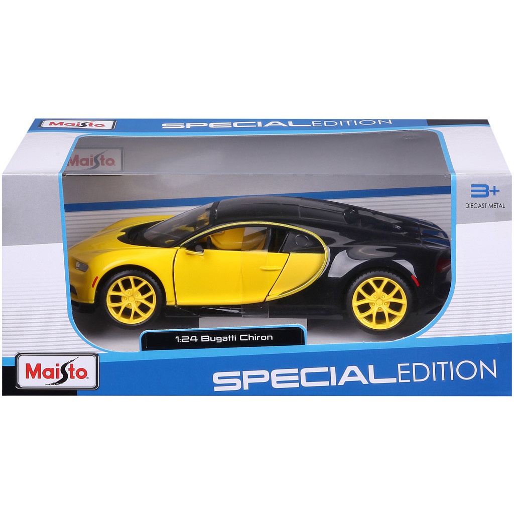 Машина Maisto Bugatti Chiron 1:24 Чорно-жовта (31514 black/yellow) - зображення 1
