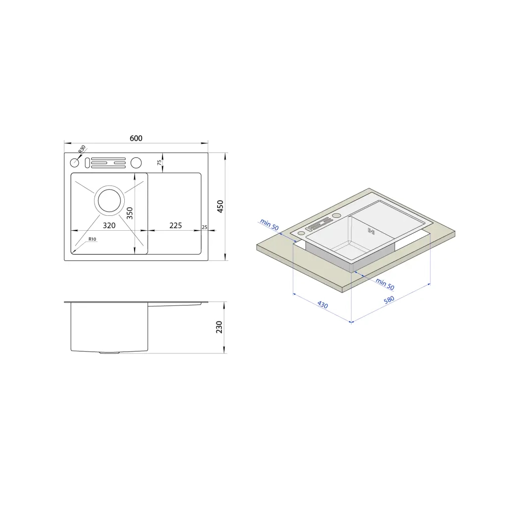 Мийка кухонна Nett NB-6045(R) (0431201) - зображення 4