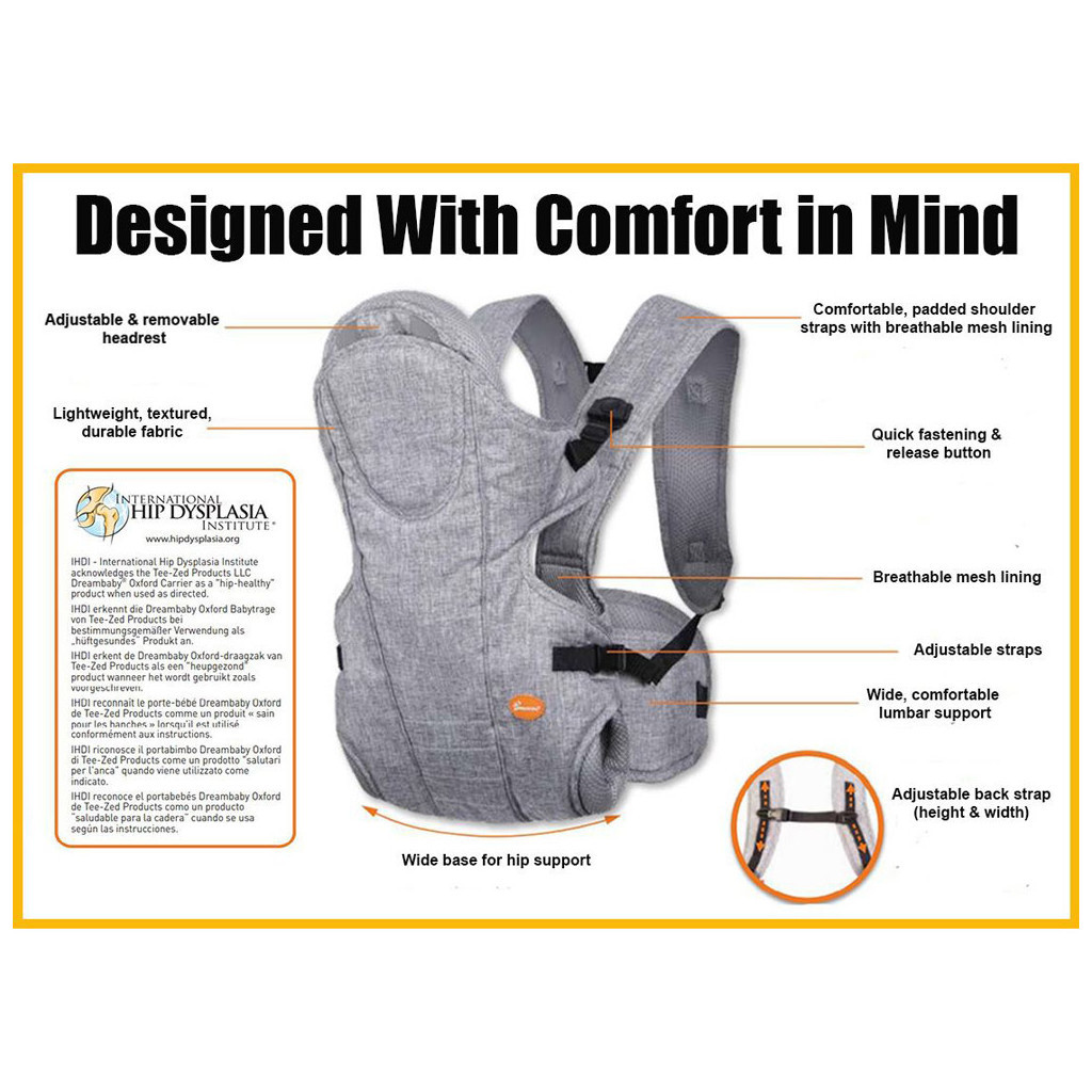 Рюкзак-переноска DreamBaby Oxford Denim Grey (G265) - изображение 4