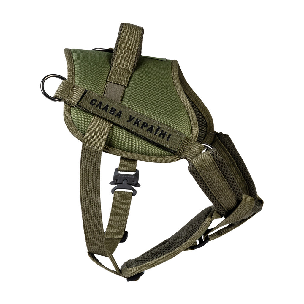 Шлея для собак WAUDOG PRO металевий фастекс XS В 35-45 см хакі (689031) - зображення 1