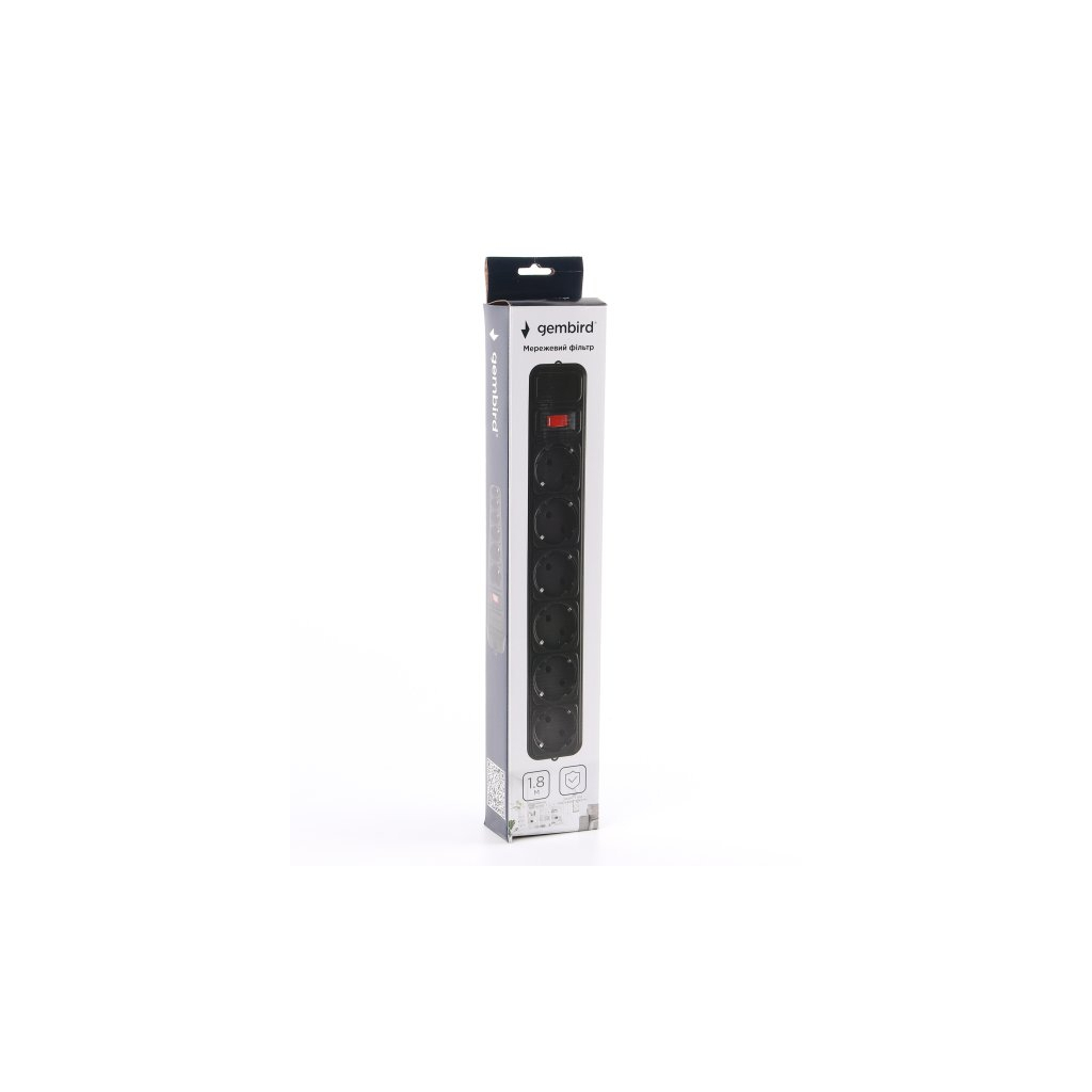 Мережевий фільтр живлення Gembird SPG6-G-6B - зображення 3