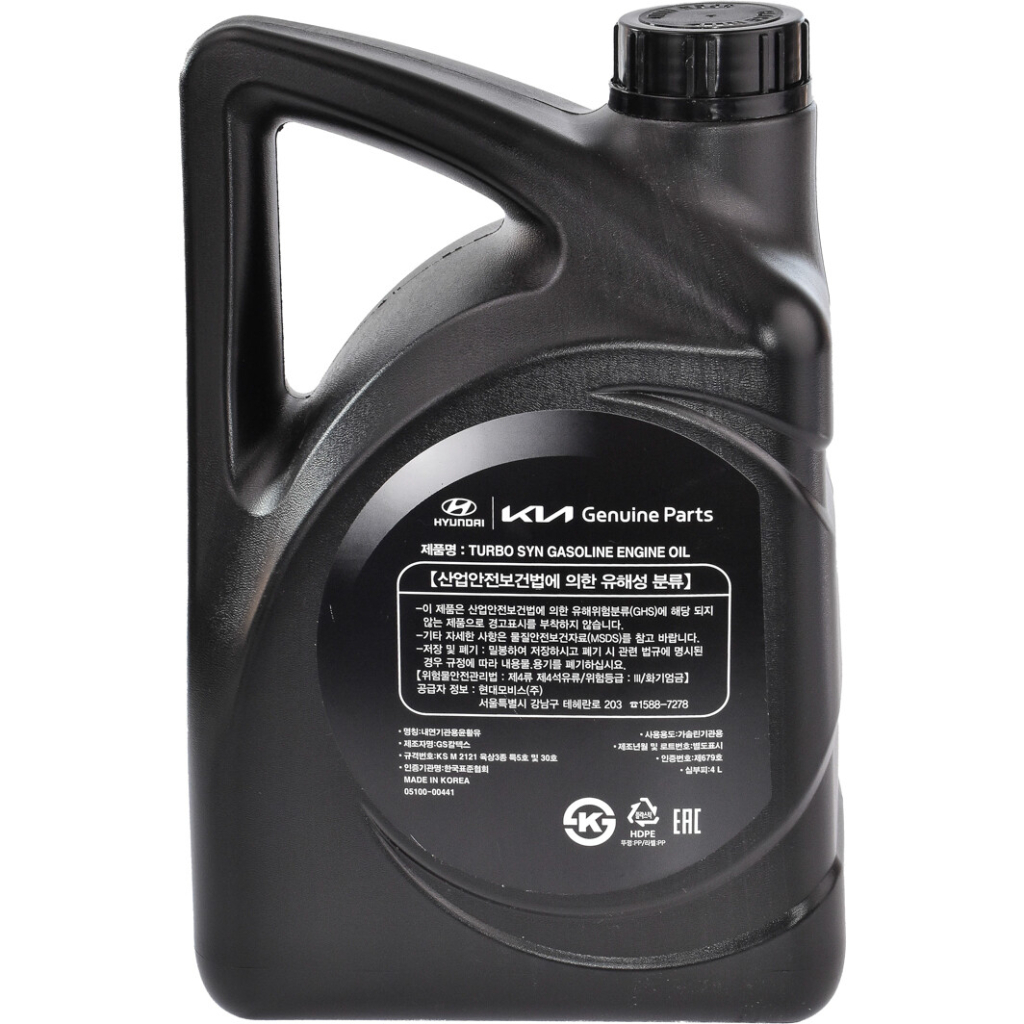 Моторна олива Mobis Hyundai/KIA Turbo SYN 5W-30 4л (0510000441) - изображение 3