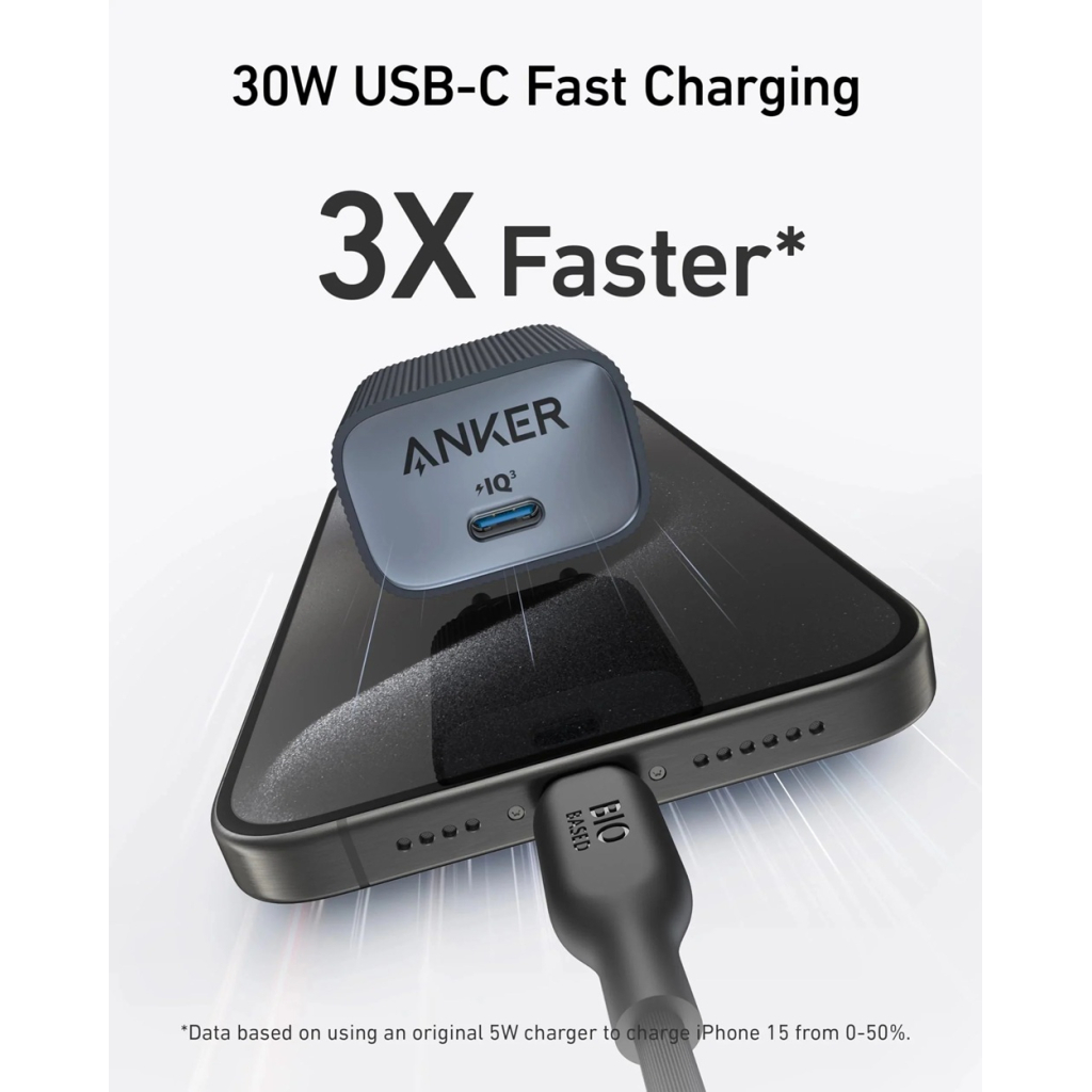 Зарядний пристрій Anker PowerPort 511 Nano IV 30W USB-C Black (A2337G11) - зображення 2