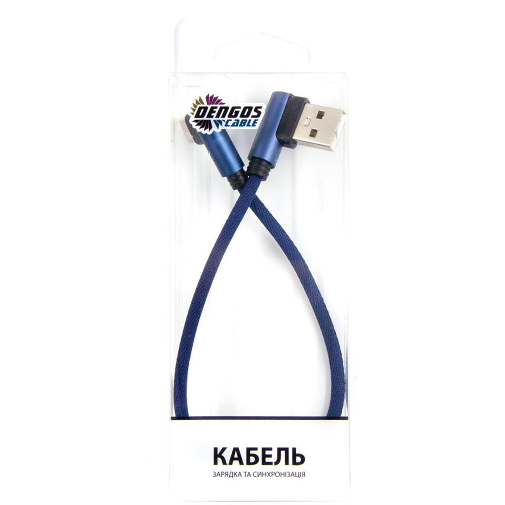 Дата кабель USB 2.0 AM to USB-C 0.25m blue Dengos (NTK-TC-UG-SHRT-SET-BLUE) - зображення 3
