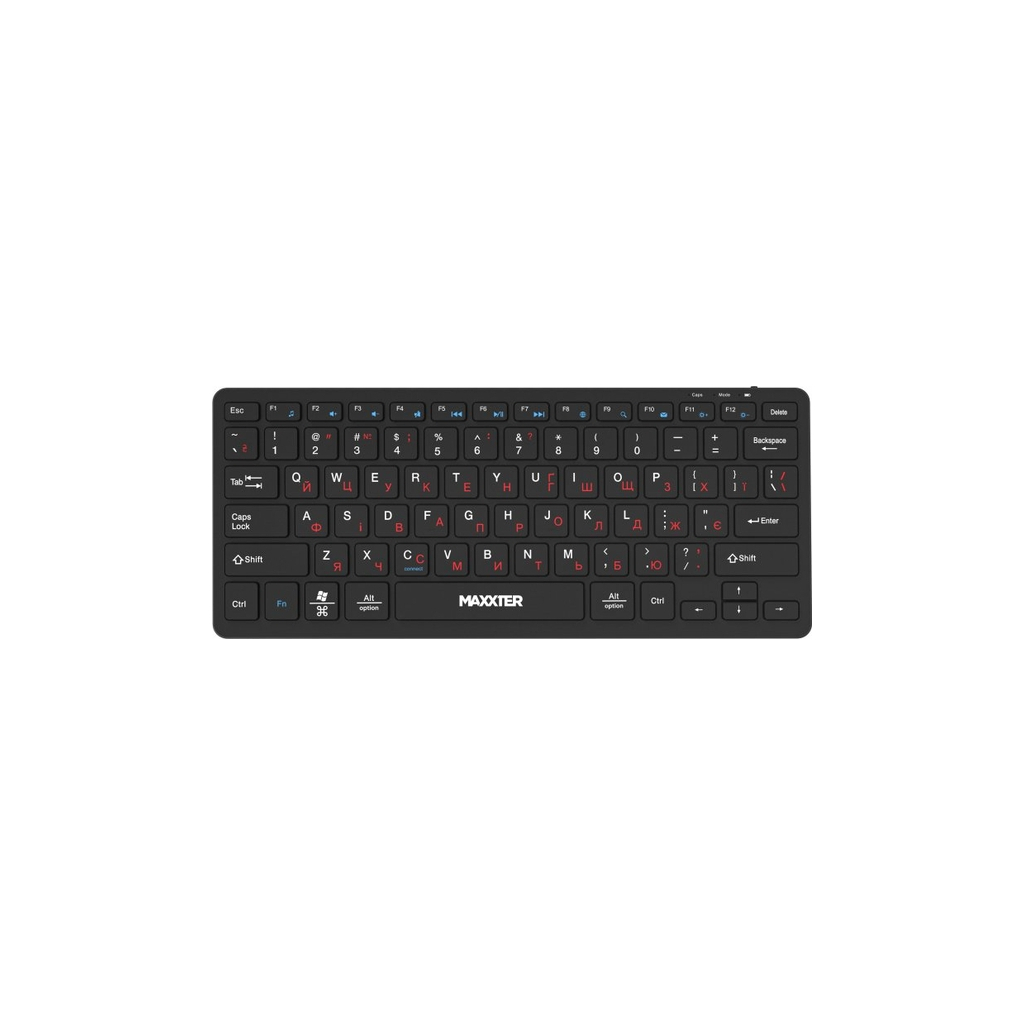 Клавіатура Maxxter KBW-C01B-UA Wireless UA Black (KBW-C01B-UA) - зображення 1