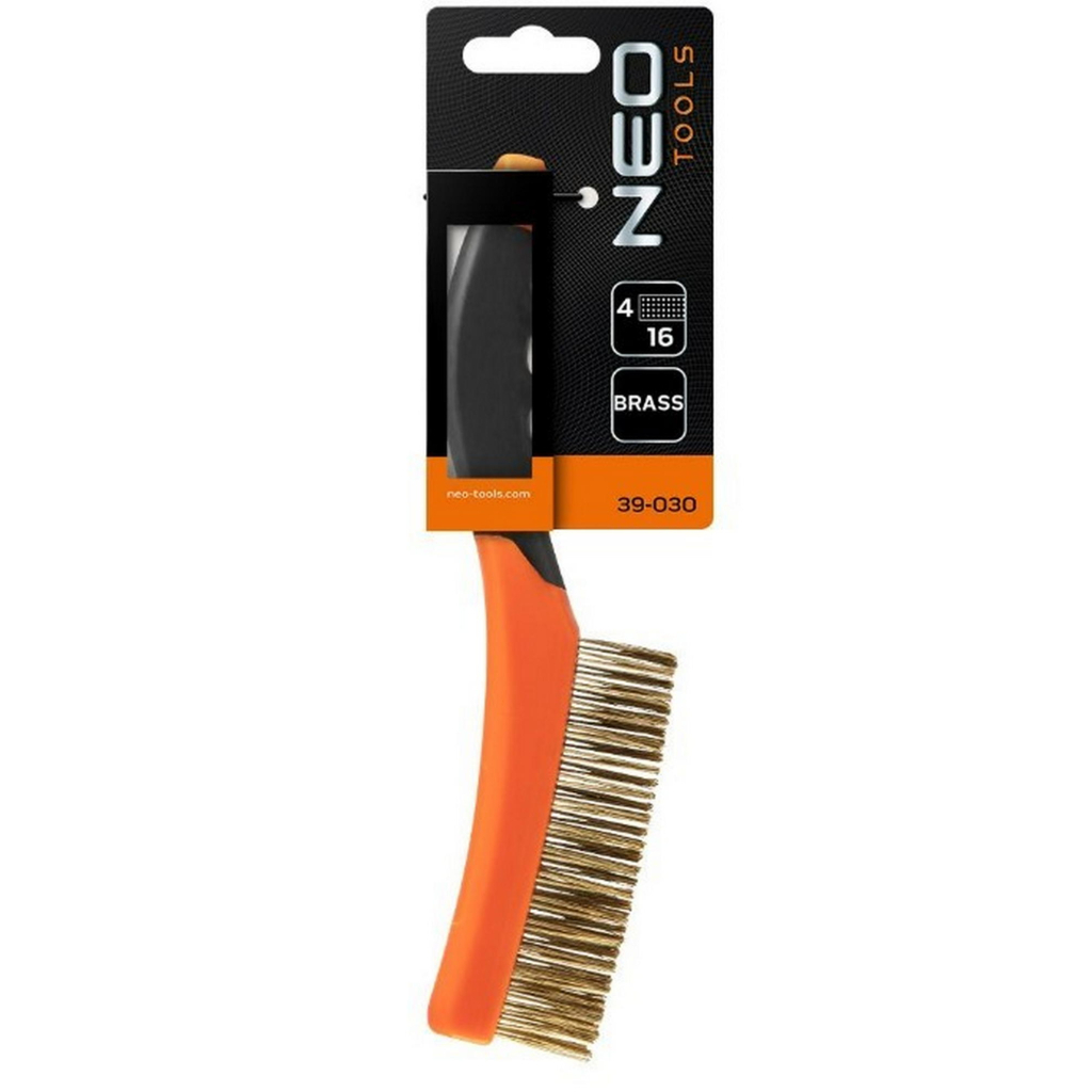 Щітка по металу Neo Tools 4х16 рядів, прямий дріт 0.3мм, 260мм, двокомпонентне руків'я (39-030) - зображення 4