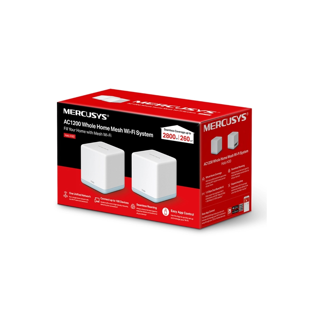Точка доступу Wi-Fi Mercusys HALO-H30-2-PACK - зображення 3