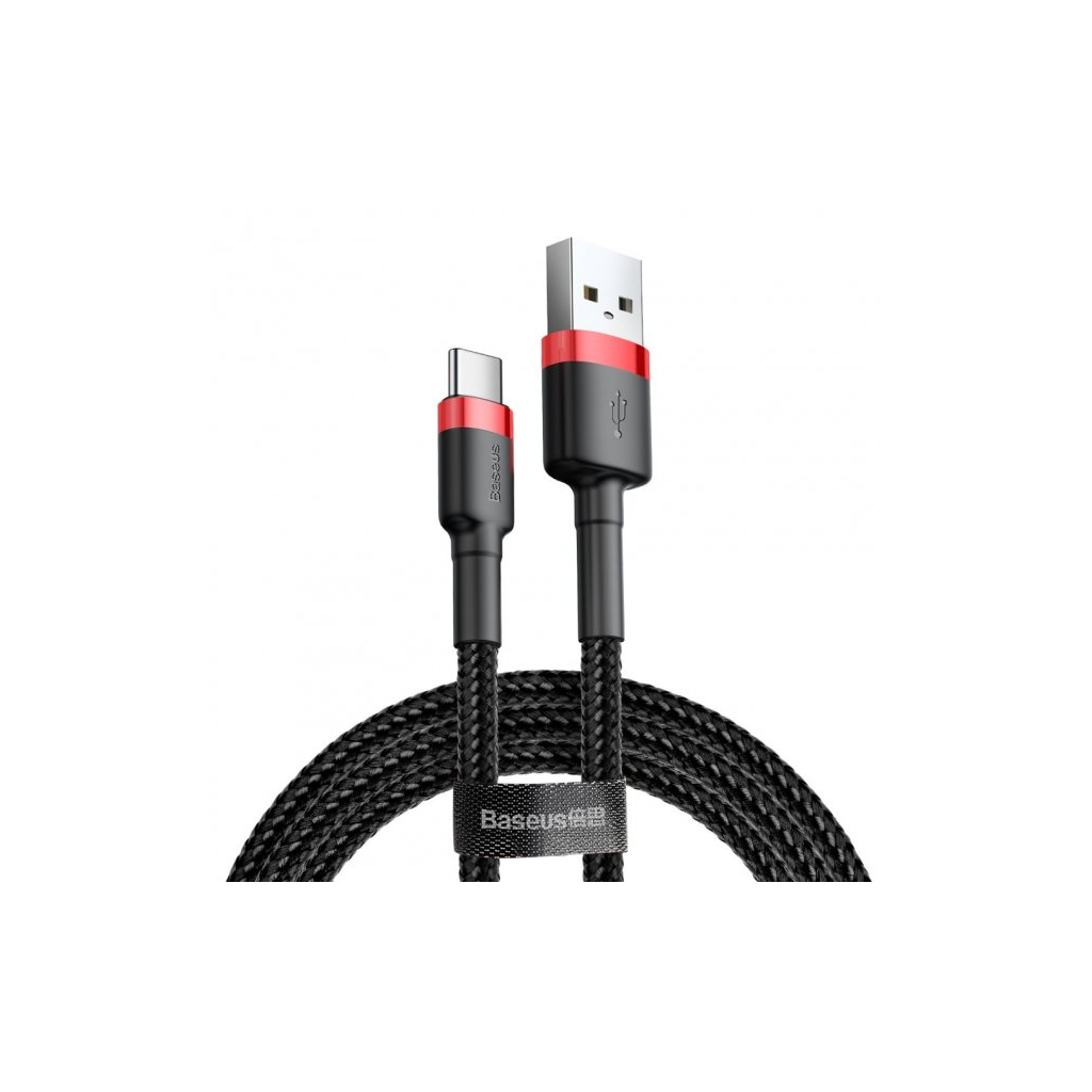Дата кабель USB 2.0 AM to USB-C 2.0m 2A red-black Baseus (CATKLF-C91) - зображення 3