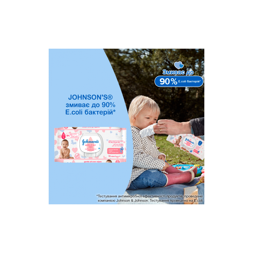 Дитячі вологі серветки Johnson’s baby Лагідна турбота 72 шт (3574661421810) - зображення 9