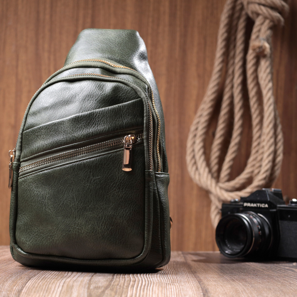 Сумка Vintage З екошкіри Зелена (22756) - зображення 9