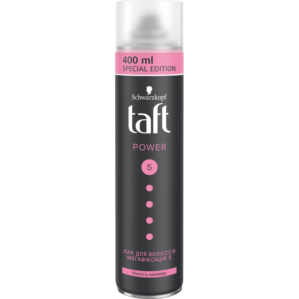 Лак для волосся Taft Power Ніжність кашеміру Мегафіксація 5 400 мл (4015001003451) - зображення 1