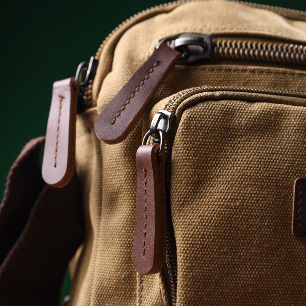 Сумка Vintage Вертикальна з текстилю Пісочна (22239) - зображення 11