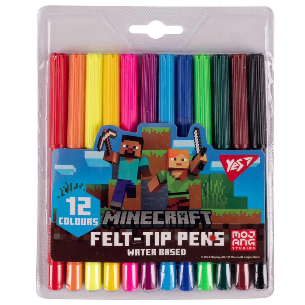 Фломастери Yes Minecraft 12 кольорів (650544) - зображення 1