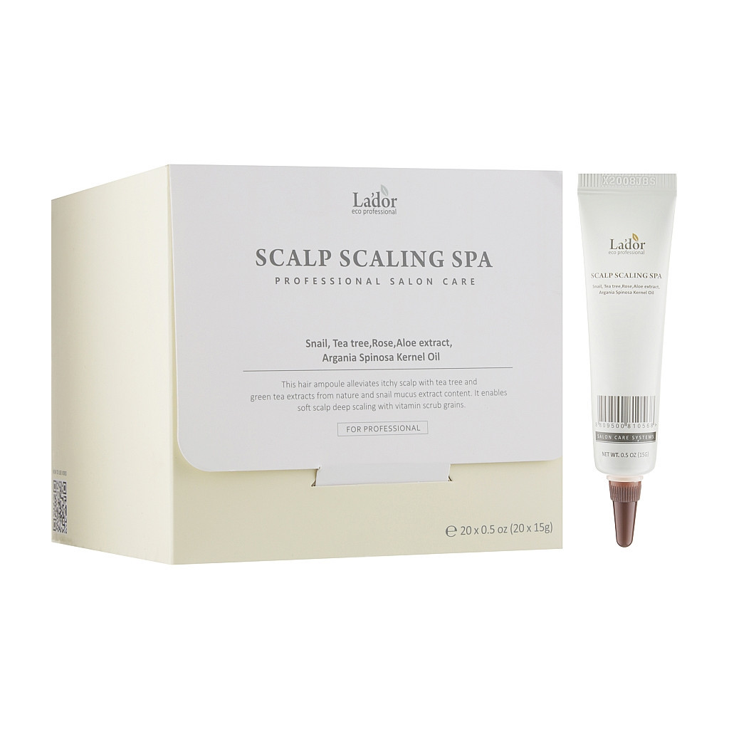Сироватка для волосся La'dor Scalp Scaling Spa Hair Ampoule Сироватка-пілінг для шкіри голови 20 x 15 г (8809500811718) - зображення 1