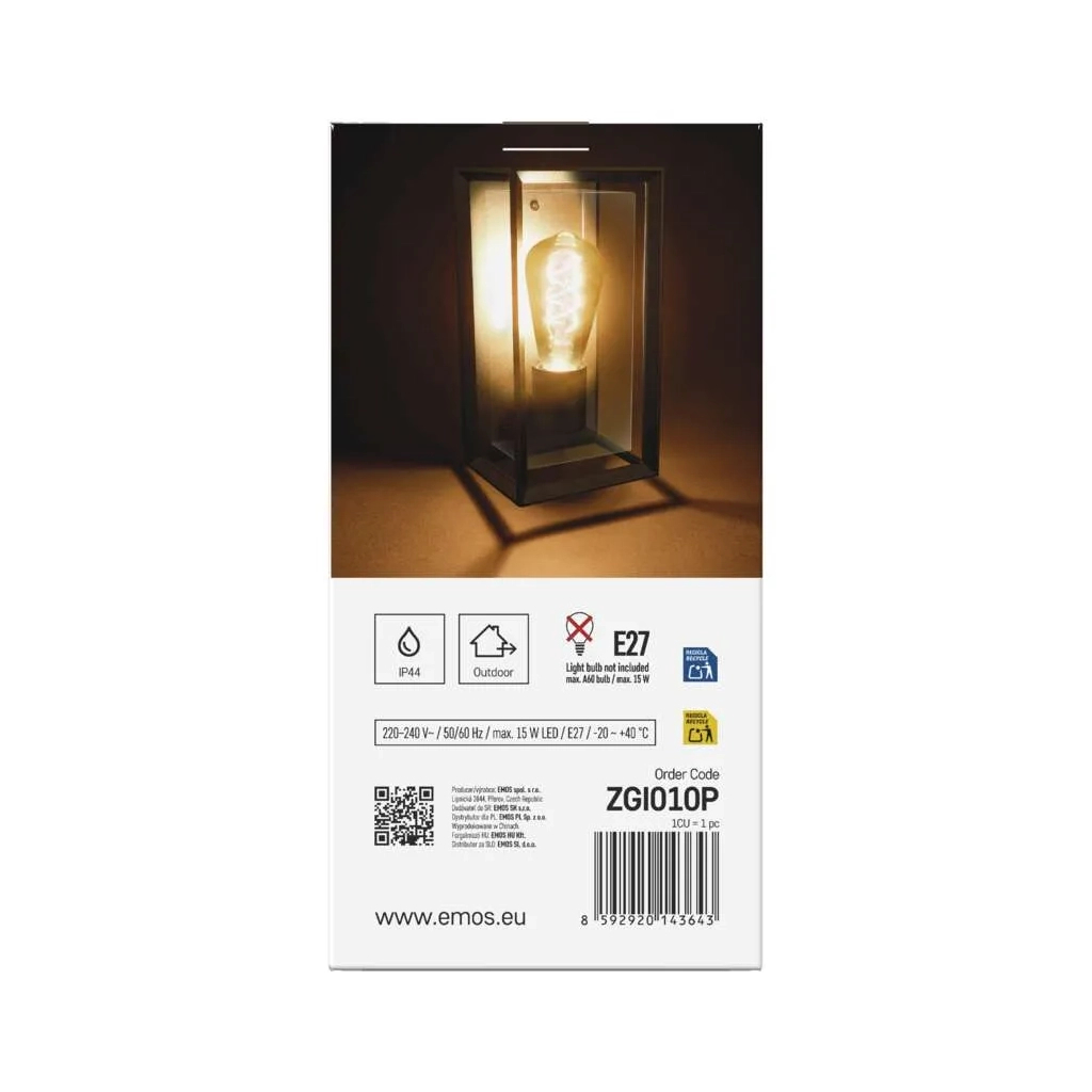 Світильник EMOS E27 15 Вт IP44 (ZGI010P) - picture 10