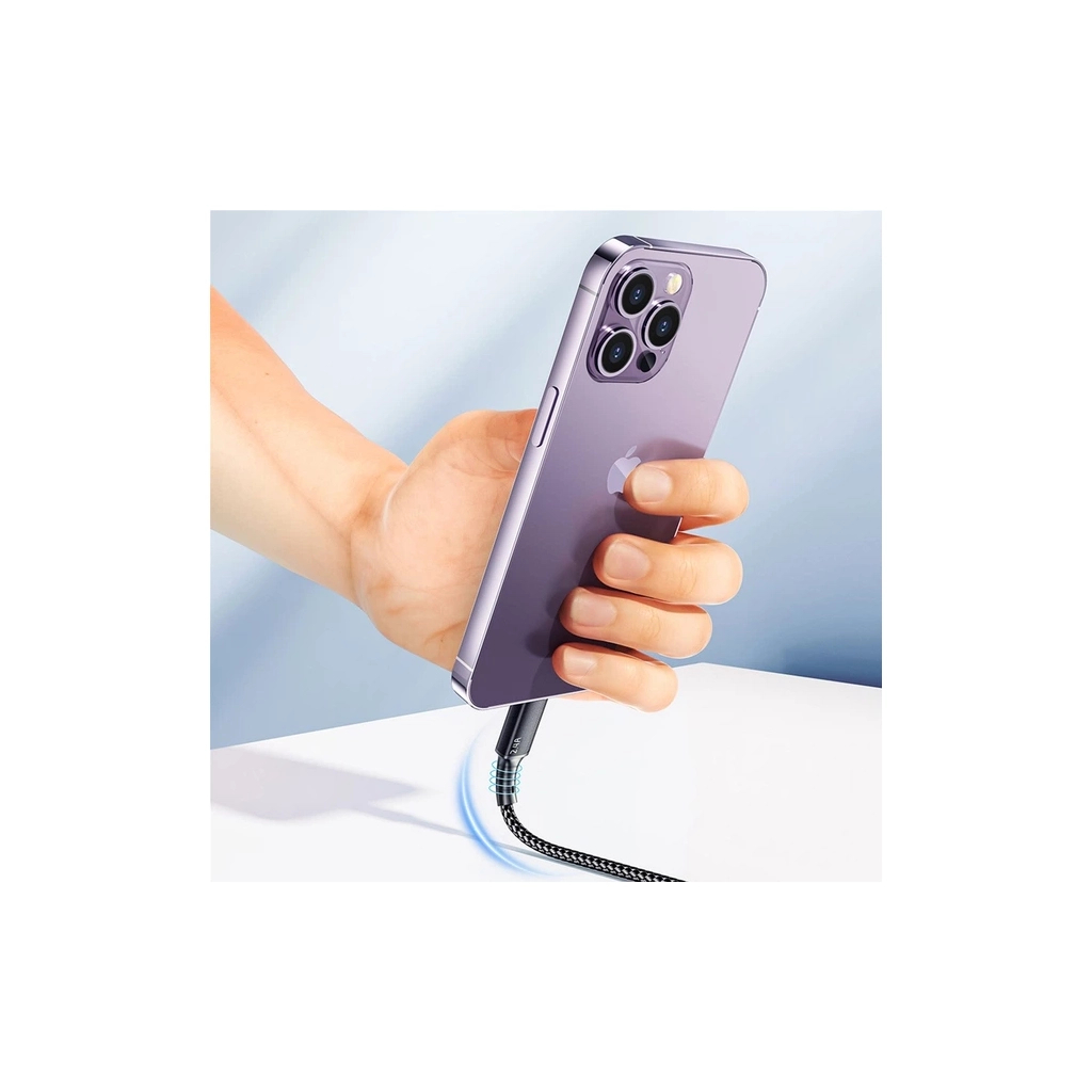 Дата кабель USB 2.0 AM to Lightning + Micro 5P + USB-C 1.2m 100W Essager (EXCMTL-JJ01-P) - зображення 6