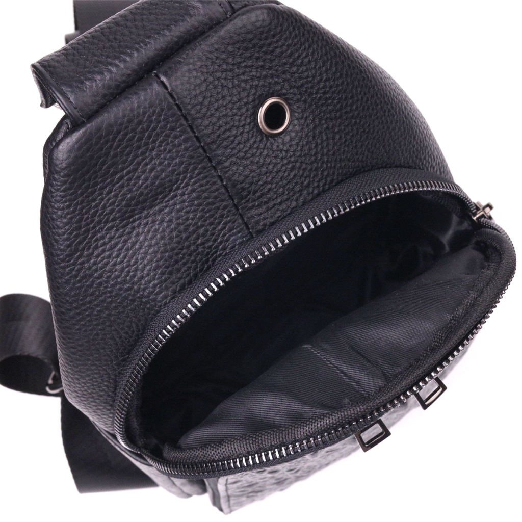 Сумка Vintage Слінг з натуральної фактурної шкіри Чорна (21400) - зображення 6