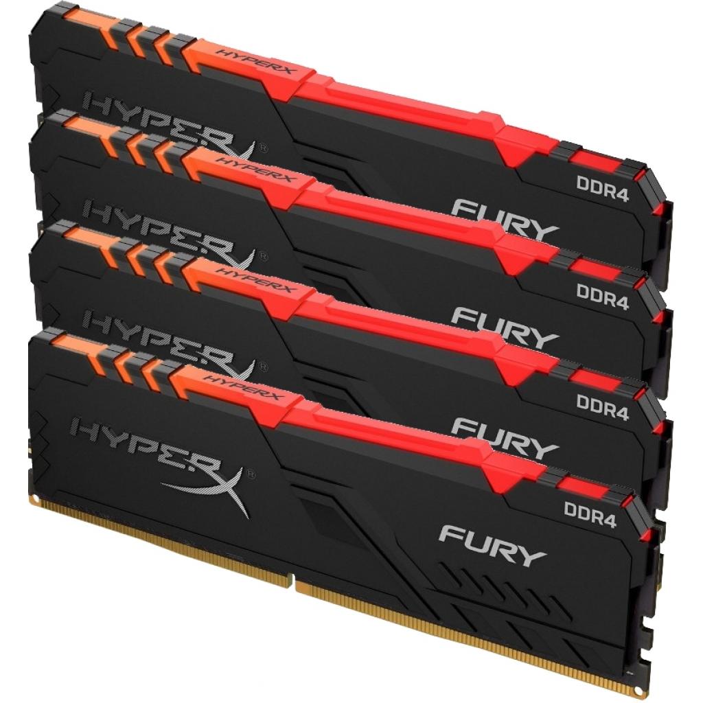 Модуль пам'яті для комп'ютера DDR4 128GB (4x32GB) 3600 MHz HyperX Fury RGB Kingston Fury (ex.HyperX) (HX436C18FB3AK4/128) - зображення 2