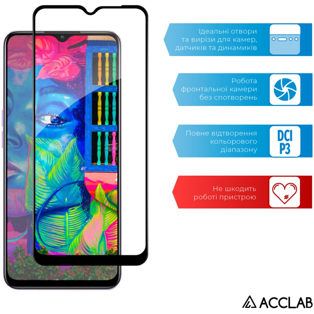Скло захисне ACCLAB Full Glue Oppo A58 4G Black (1283126583452) - зображення 5
