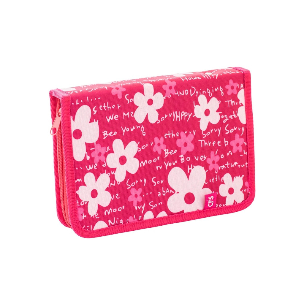 Пенал Cool For School Flowers 1 відділення 1 захід Рожевий (CF86604) - зображення 1