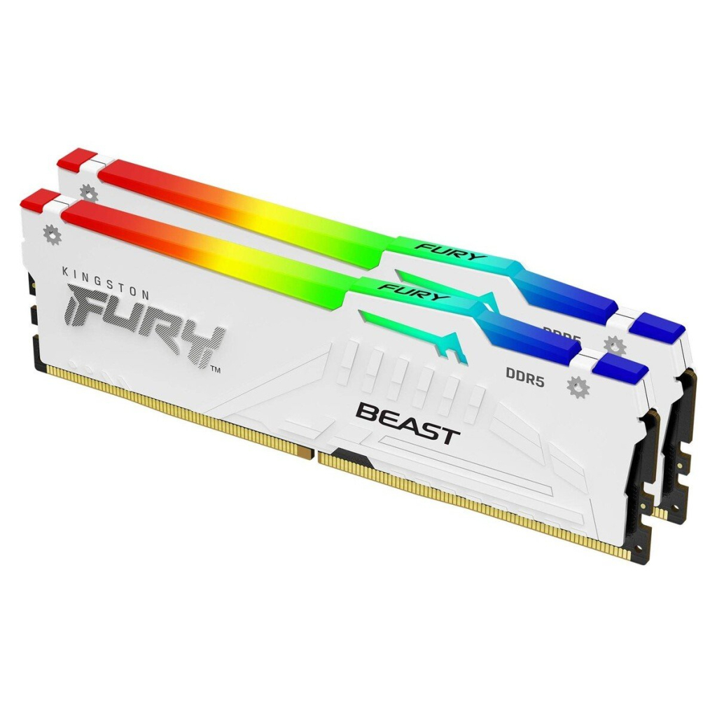 Модуль пам'яті для комп'ютера DDR5 32GB (2x16GB) 6400 MHz Beast White RGB XMP Kingston Fury (ex.HyperX) (KF564C32BWAK2-32) - зображення 2