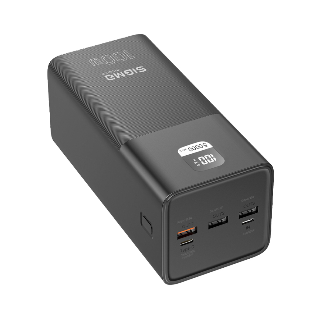 Батарея універсальна Sigma X-power SI50A6QLX 50000mAh, PD/100W, LED, cable 100w, black (4827798741313) - зображення 4