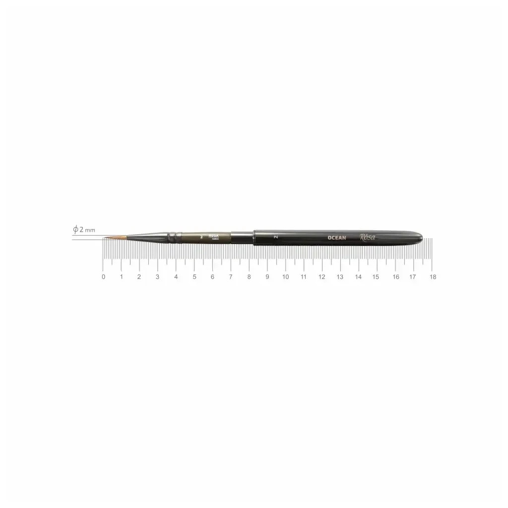 Пензлик для малювання Rosa Соболь круглий, TRAVEL BRUSH, OCEAN 168, № 2 (4823098516897) - изображение 1