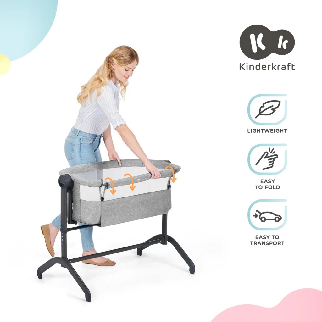 Ліжечко Kinderkraft приставна люлька Bea Grey (5902533917822) - зображення 10