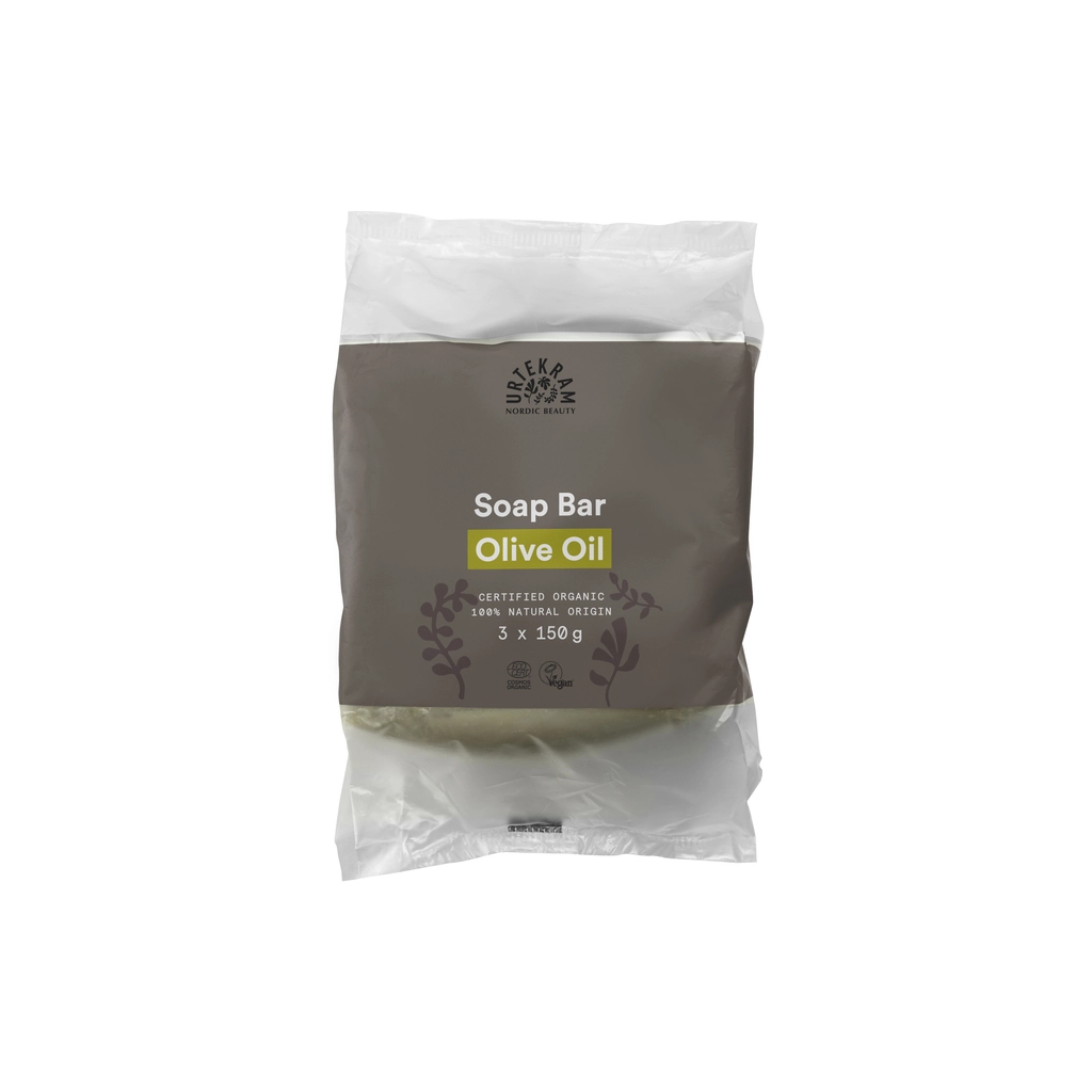 Тверде мило Urtekram Olive Oil Soap Bar 3 х 150 г (5765228838679) - зображення 1