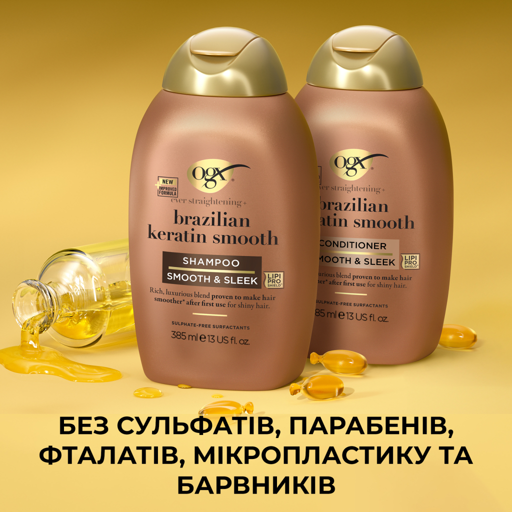 Шампунь OGX Brazilian Keratin Smooth для зміцнення волосся 385 мл (0022796976017) - зображення 7