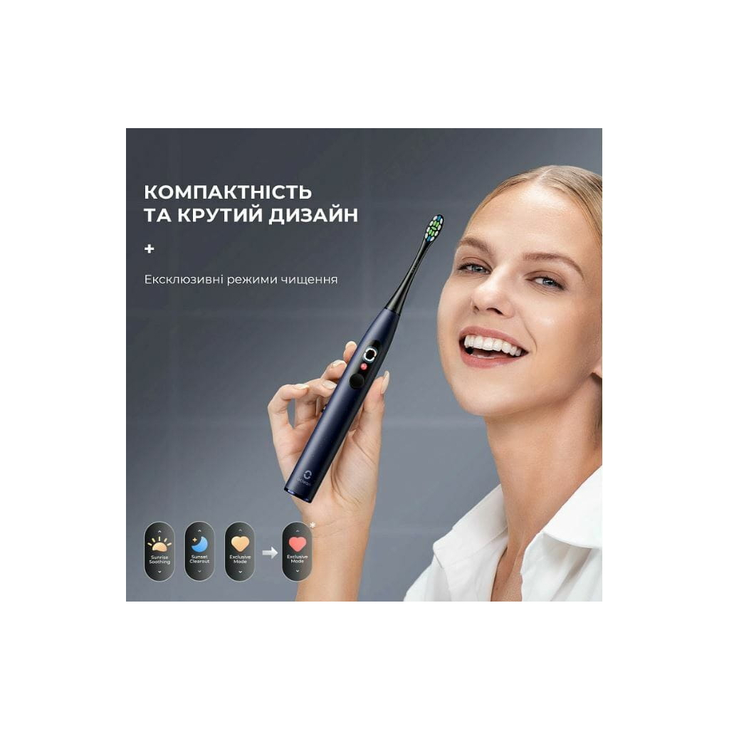 Електрична зубна щітка Oclean X Pro Digital Electric Toothbrush Dark Blue (6970810553482) - зображення 3