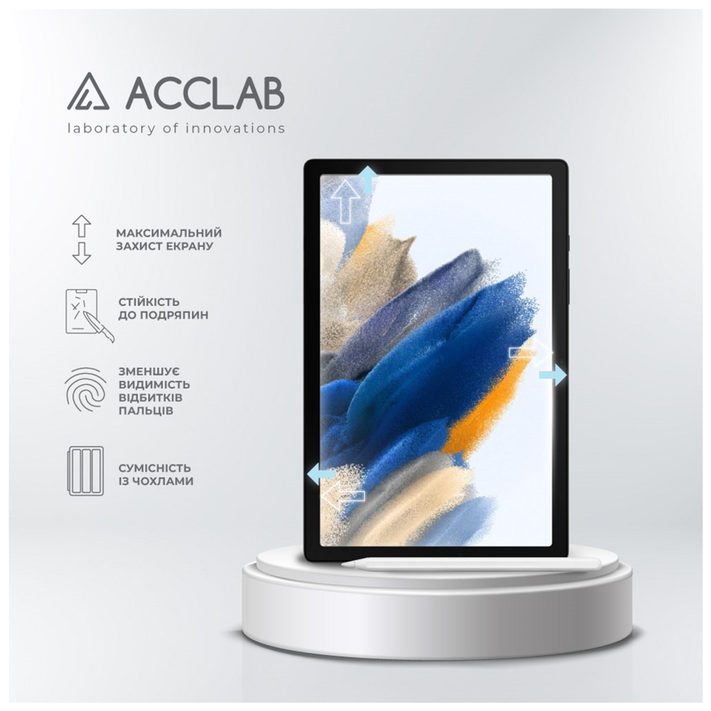 Скло захисне ACCLAB Full Glue Samsung Galaxy TAB A8 2021/X200/X205 10.5" (1283126575600) - зображення 3