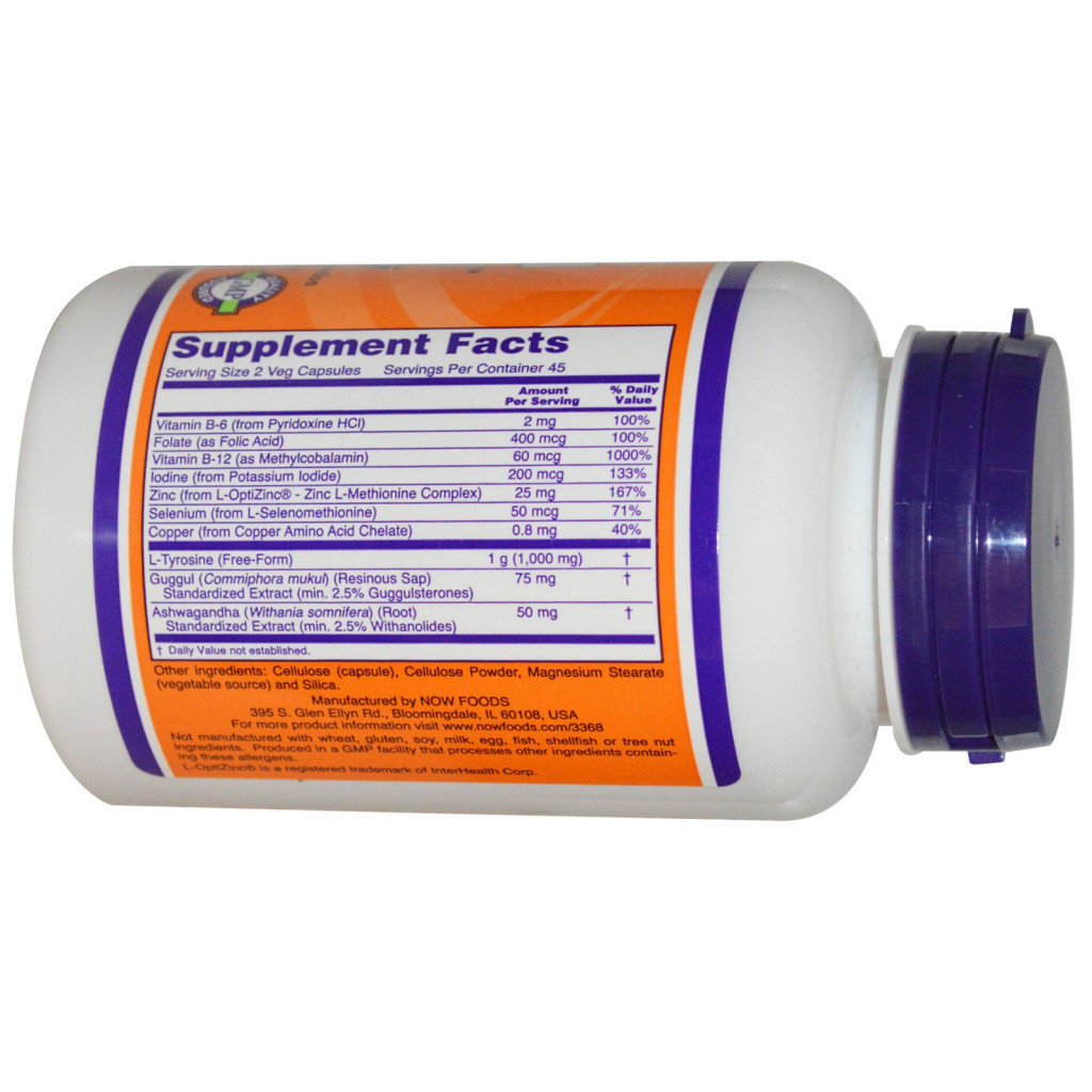 Мінерали Now Foods Підтримка щитовидної Залози, Thyroid Energy, 90 гелевих капс (NOW-03368) - зображення 2