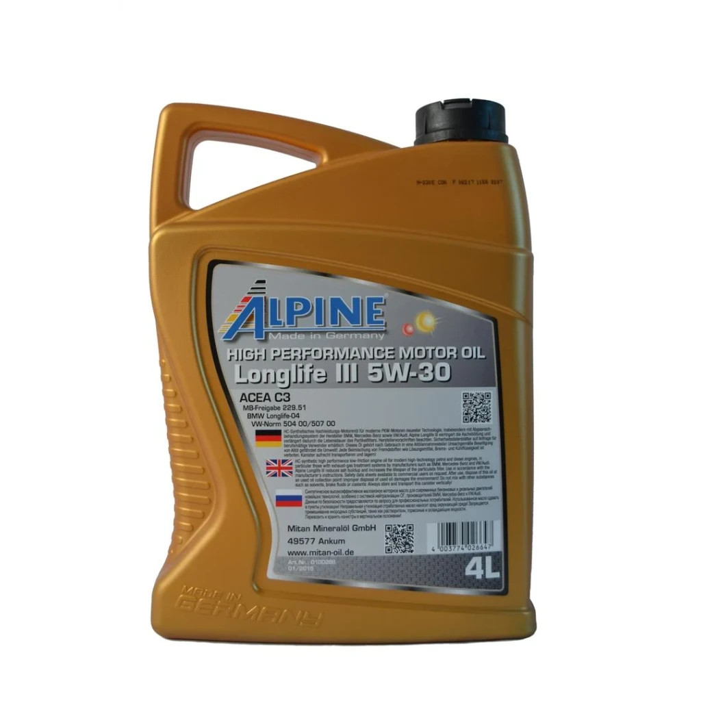 Моторна олива Alpine 5W-30 Longlife III 4л (0285-4) - зображення 2