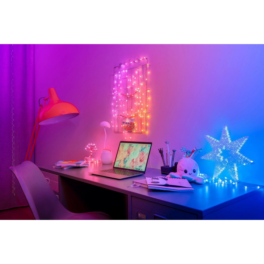 Гірлянда Twinkly Smart LED Strings USB 100 Pearl-shaped RGB LEDs, Clear Wire, USB-C 6м (TWKP100RGB-T) - зображення 10