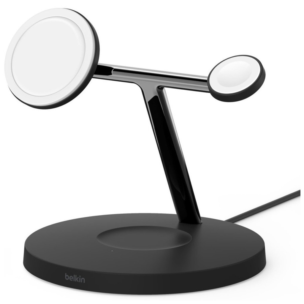 Зарядний пристрій Belkin MagSafe 3in1 Wireless Charger, black (WIZ017VFBK) - зображення 1