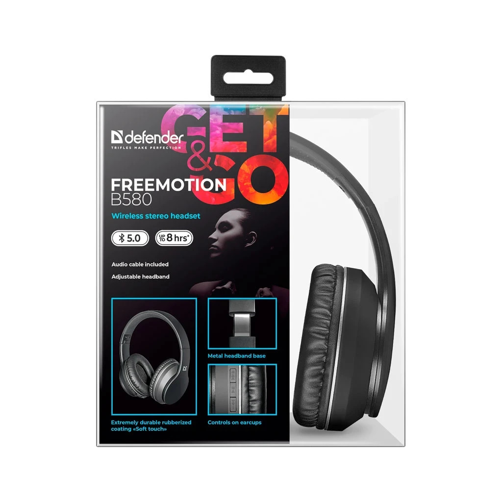Навушники Defender FreeMotion B580 Bluetooth Black (63580) - зображення 11