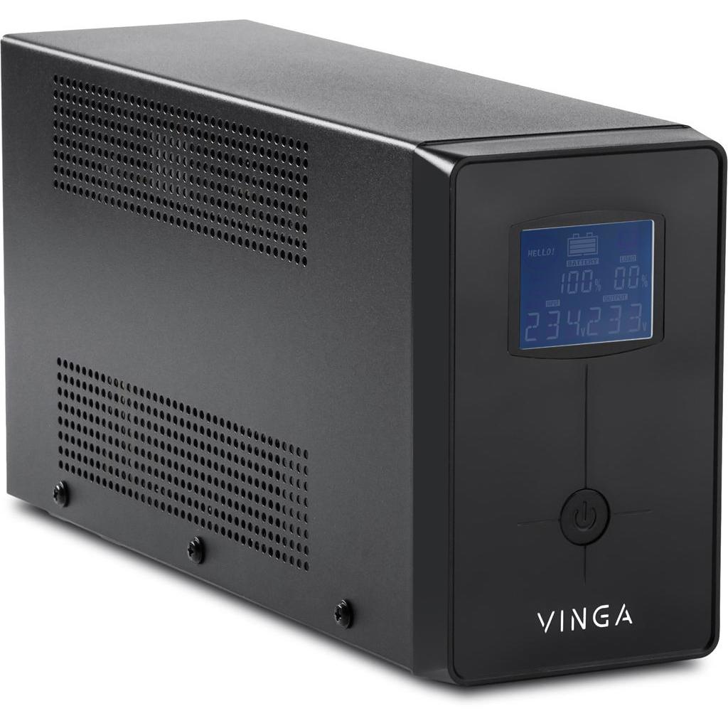 Пристрій безперебійного живлення Vinga LCD 600VA metal case with USB (VPC-600MU) - зображення 4
