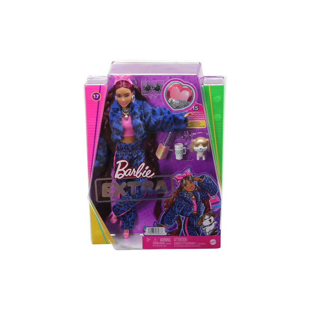 Лялька Barbie "Екстра" у синьому леопардовому костюмі (HHN09) - зображення 5
