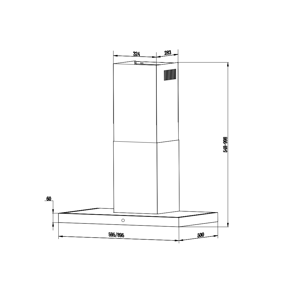 Витяжка кухонна Interline CUBA X/BL 60 TB/2/T - зображення 9