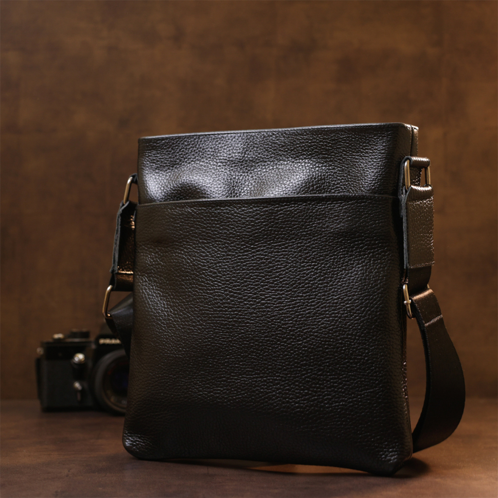 Сумка Shvigel Шкіряна через плече Чорна (11603) - зображення 7