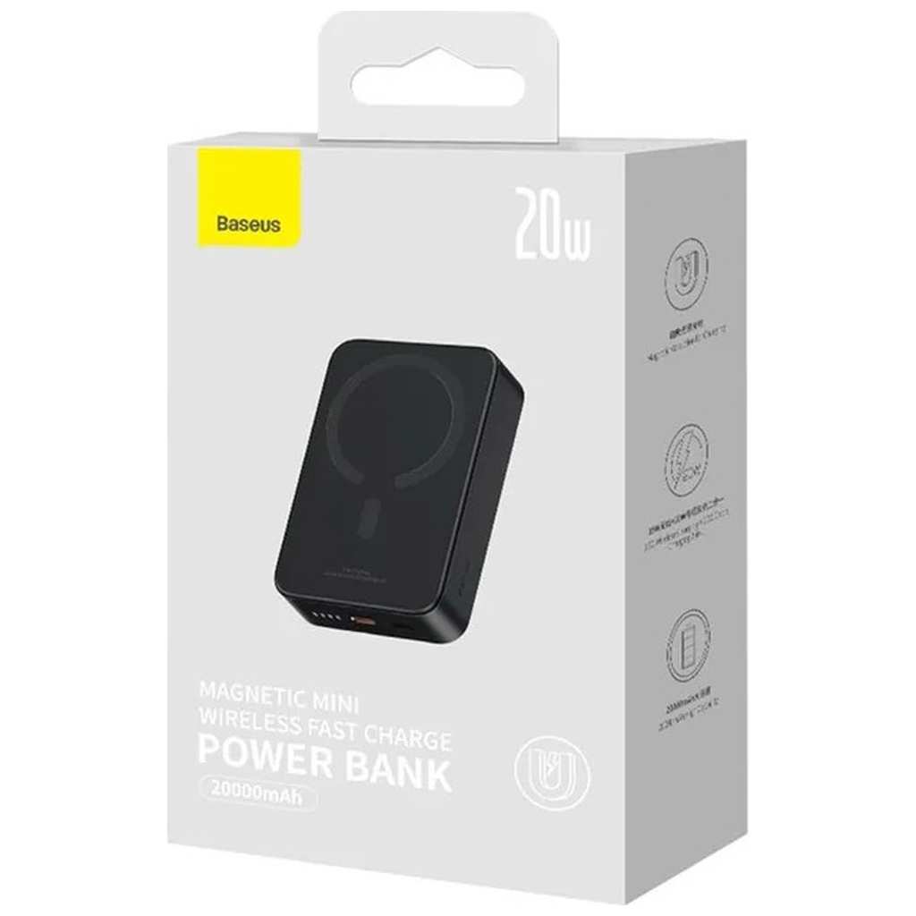 Батарея універсальна Baseus Magnetic Mini 20000mAh 20W, Black (P10022102112-01 / PPCXM20) - зображення 6