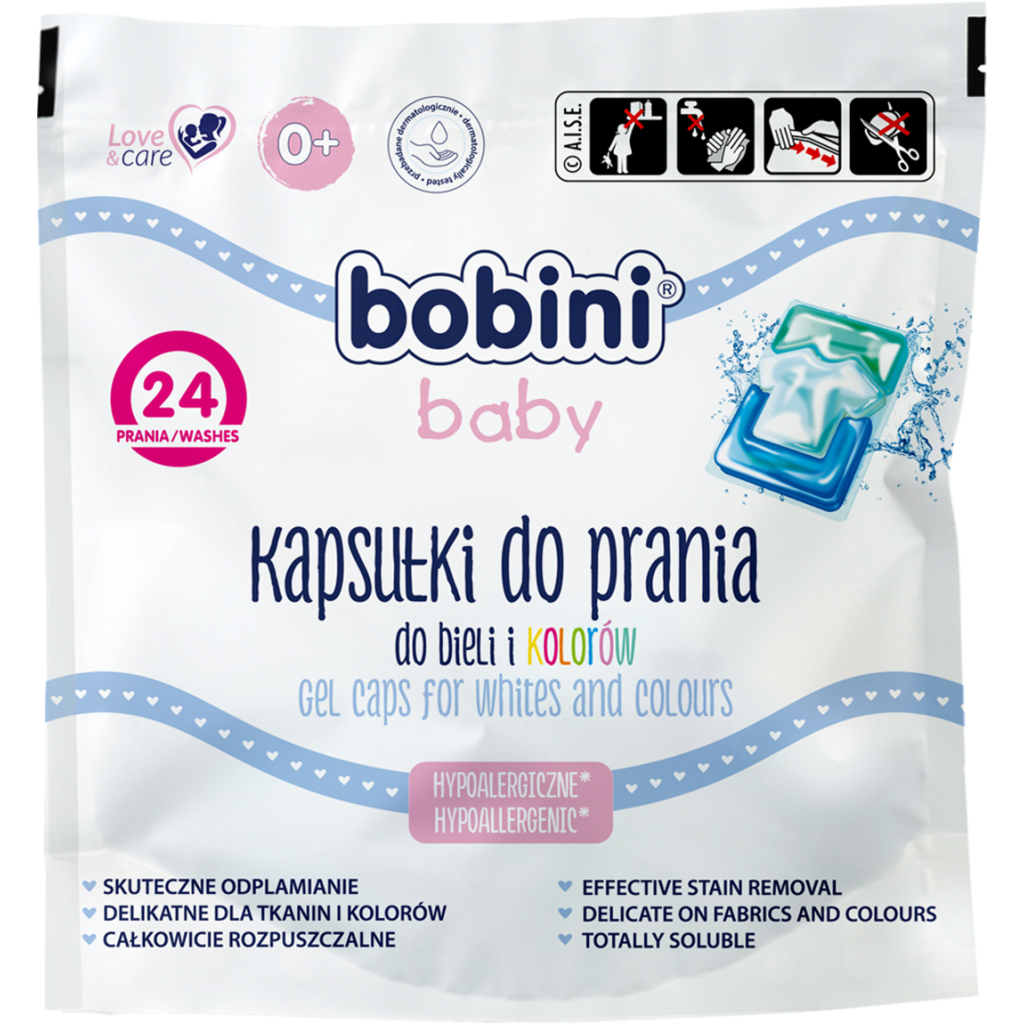 Капсули для прання Bobini Baby для дитячих речей 24 шт. (5900931032192) - зображення 1