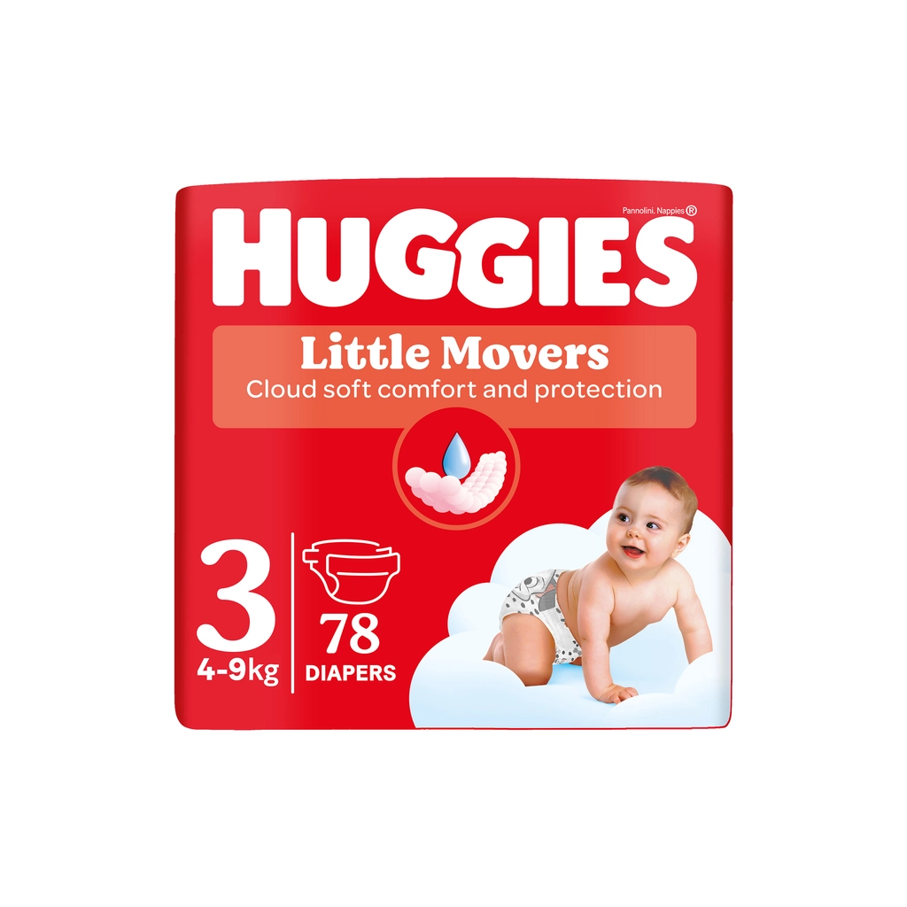 Підгузки Huggies Little Movers 3 (5-9 кг) Mega 78 шт (5029053548760) - изображение 1