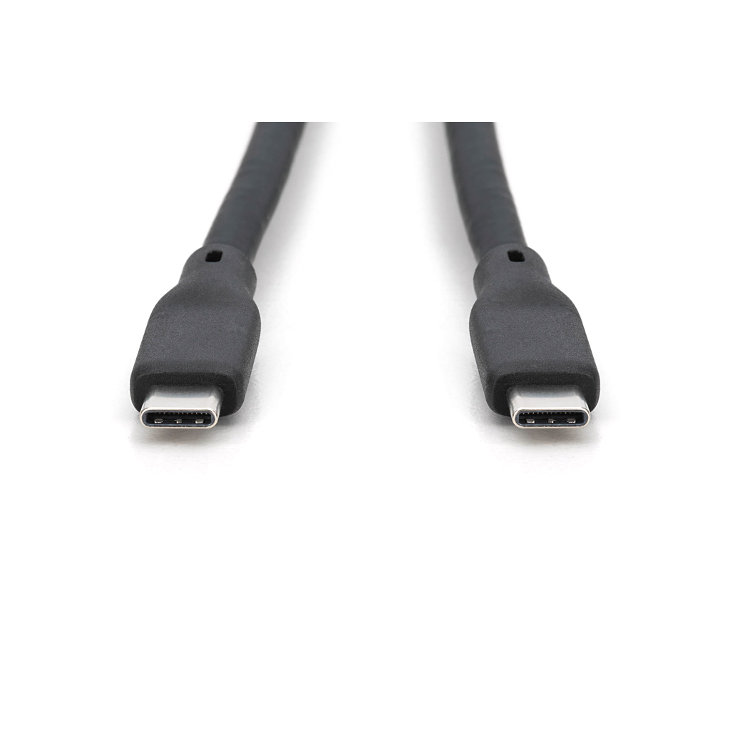 Дата кабель USB-C to USB-C 1.0m USB 3.2 Gen2 10G 100W 4K silicone black Digitus (AK-300342-010-S) - зображення 3