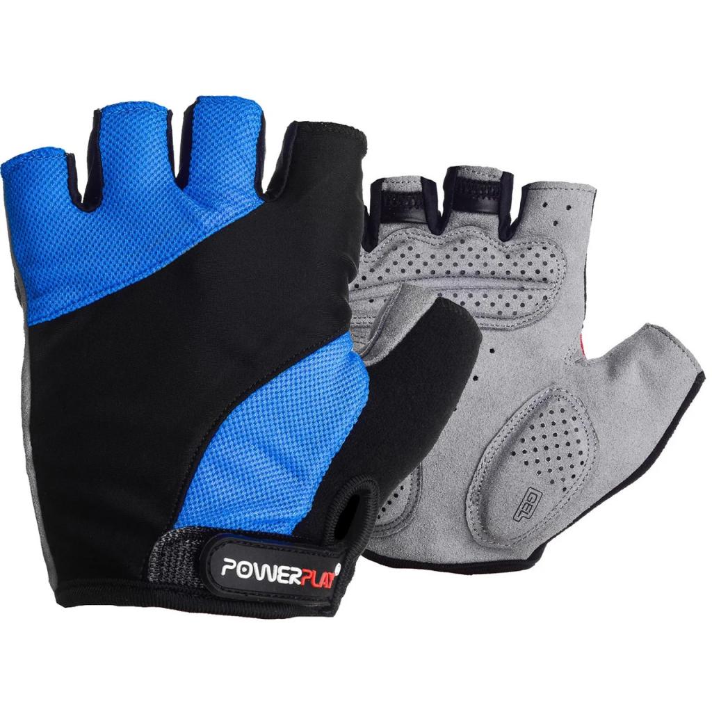 Велорукавиці PowerPlay 5041 Black/Blue L (5041B_L_Blue) - зображення 1