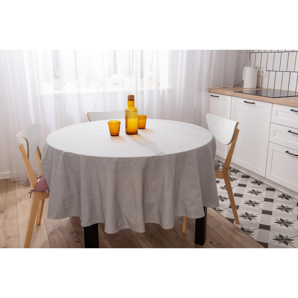 Скатертина Ardesto Oliver сірий D-200 см, 100% бавовна (ART11OD) - зображення 2